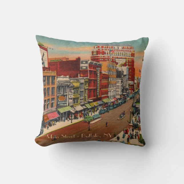 Buffalo de Main Street, NY Coussin (Recto)