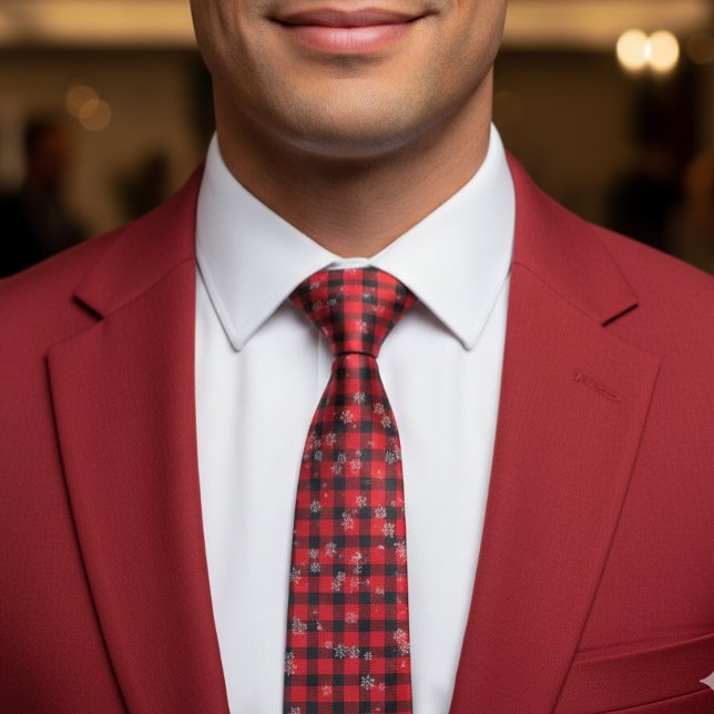 Buffalo de vacances Plaid Red Black cravate Flocon (Créateur téléchargé)