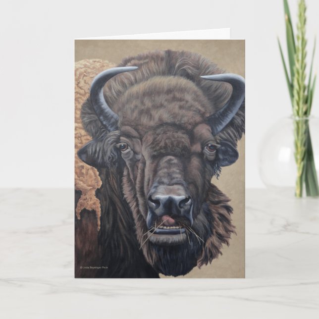 Buffalo Eating Karte (Vorderseite)