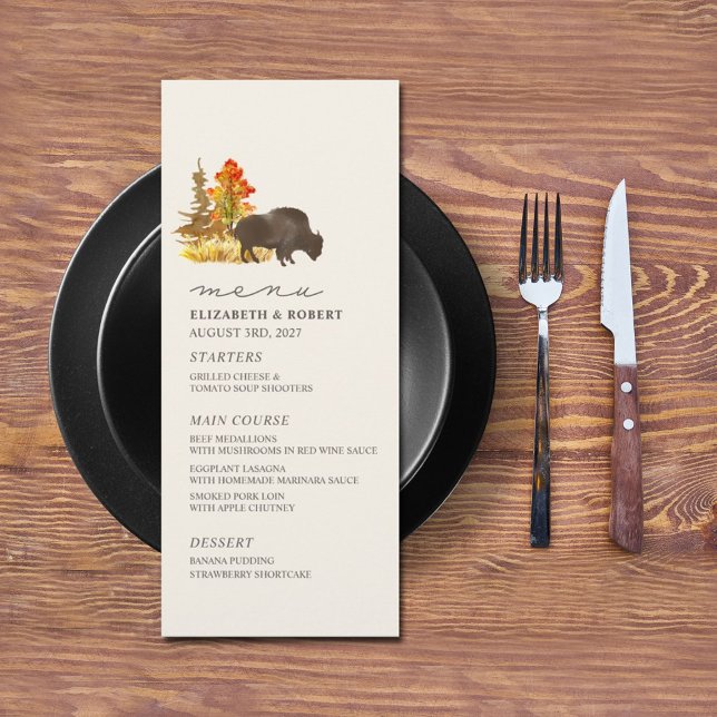 Buffalo Fall Foliing Bison Script Menu Mariage (Créateur téléchargé)