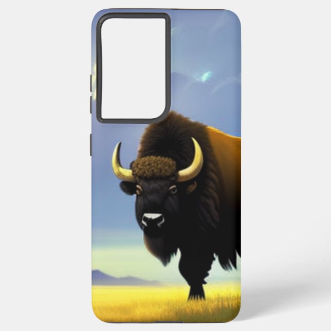 Buffalo Fields iPhone 13 Pro Slim Fit Case, Glossy Samsung Galaxy Hülle (Rückseite)