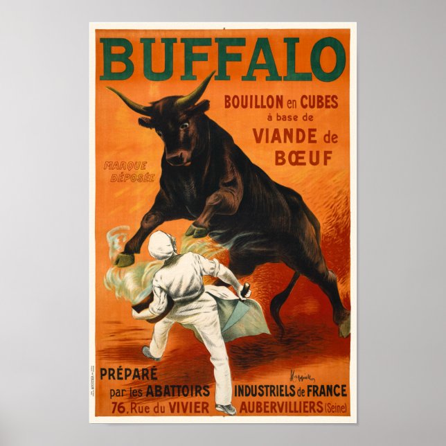 Buffalo France Vintage Poster 1900 (Vorne)