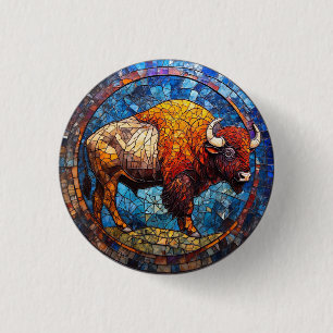 Büffalo gestettete Glaskunstwerke Button