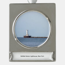 Buffalo Harbor Lighthouse Banner-Ornament Silber