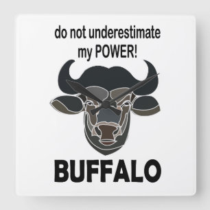 Buffalo Head Bison Animal Buffalo Quadratische Wanduhr