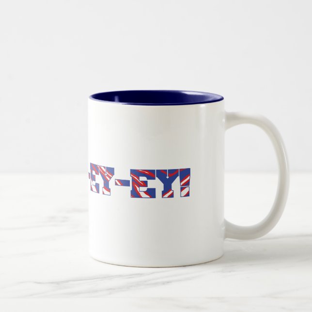 Buffalo 'Hey-ey-ey-ey-ey'! Mug Zweifarbige Tasse (Rechts)