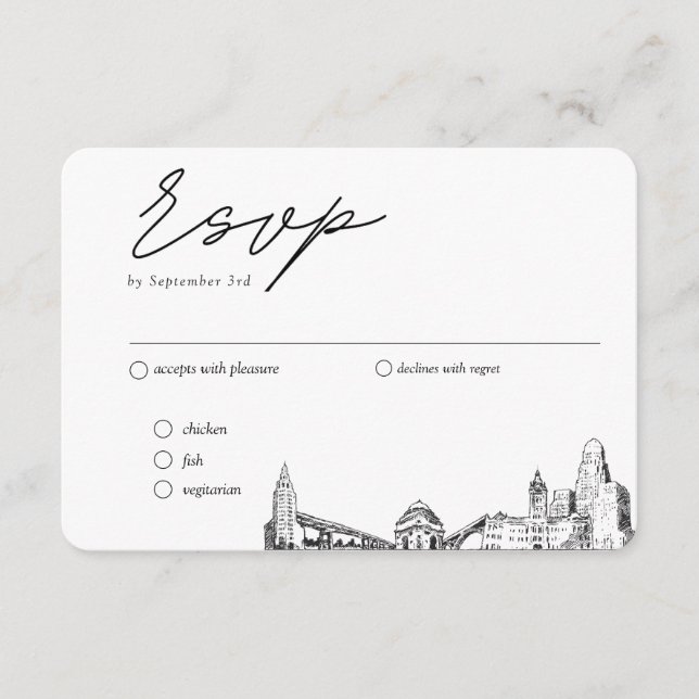 Buffalo Hochzeit traditionelle UAWG Option Begleitkarte (Vorderseite)