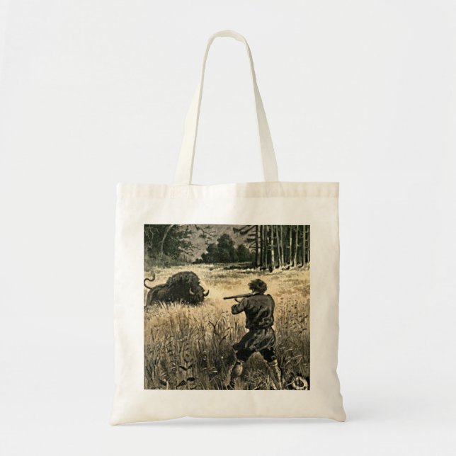 Buffalo Hunt Wild West Frontiersman Illustration Tragetasche (Vorne)