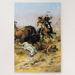 „Buffalo-Jagd“ Cowboy-Kunst von Charles Russell