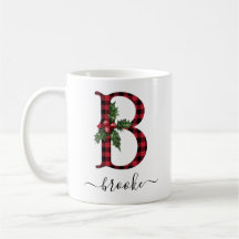 Buffalo Kariert B Monogram Weihnachtskaffee Tasse