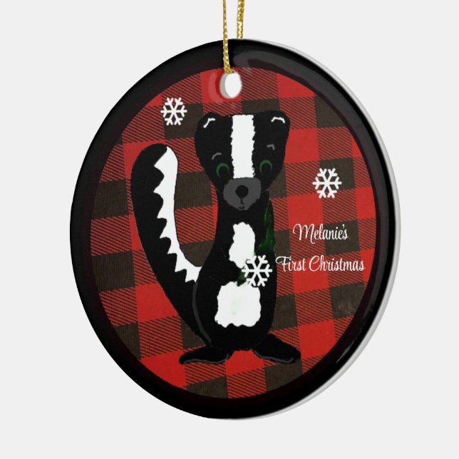 Buffalo Kariert Baby First Christmas Ornament (Links)