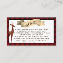 Buffalo Kariert Baby Shower Book Request Gedicht