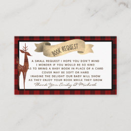 Buffalo Kariert Baby Shower Book Request Gedicht Begleitkarte