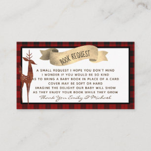 Buffalo Kariert Baby Shower Book Request Gedicht Begleitkarte