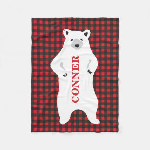 Buffalo kariert Bär stehende personalisierte Decke