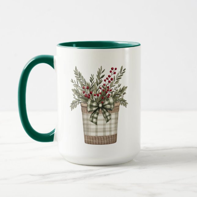 Buffalo Kariert Basket Weihnachten Personalisiert Tasse (Links)