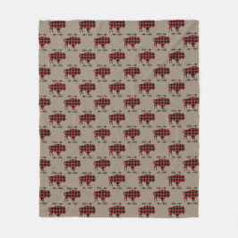 Buffalo Kariert Bison on Tan Pattern Fleecedecke