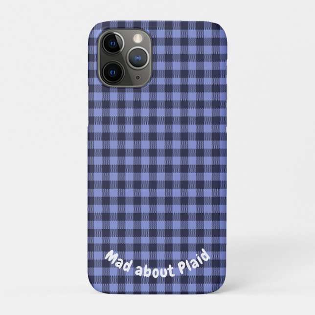 Buffalo Kariert Blue & Black Monogram Simple | Case-Mate iPhone Hülle (Rückseite)