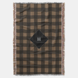 Buffalo Kariert Brown Monogram Decke