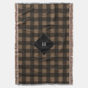 Buffalo Kariert Brown Monogram Decke
