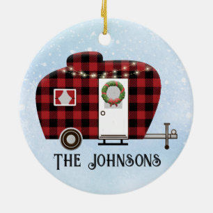 Buffalo Kariert Camper Weihnachtsdekoration Keramik Ornament