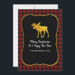 Buffalo Kariert Chalkboard Foil Christmas Foto Feiertagskarte<br><div class="desc">Rustikale Weihnachtskarte mit Büffel,  kariertem Motiv und goldgelben Moosen und Akkorden,  die auf Ihre Veranstaltungsspezifikationen zugeschnitten sind. Die Fotos der Square Instram sind ideal.</div>