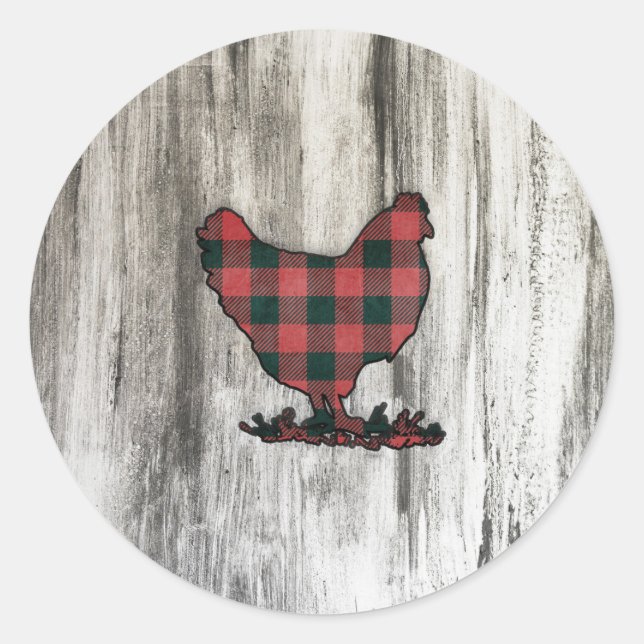 Buffalo Kariert Chicken Runder Aufkleber (Vorderseite)