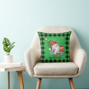 Buffalo Kariert & Christmas Gnome Throw Kissen