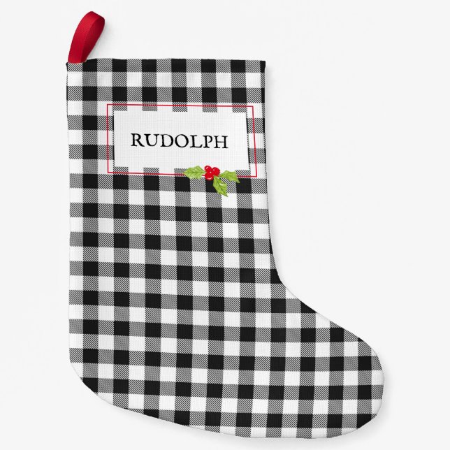 Buffalo Kariert Christmas Holly RUDOLPH Classic Kleiner Weihnachtsstrumpf (Vorderseite)