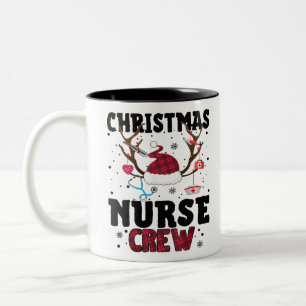 Buffalo Kariert Christmas Nurse Crew Reindeer Nurs Zweifarbige Tasse