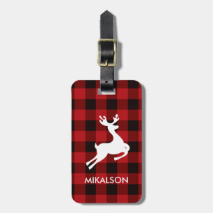 BUFFALO KARIERT DECKMONOGRAM LUGGAGE TAG GEPÄCKANHÄNGER