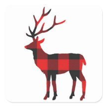 Buffalo Kariert Deer | Aufkleber für den Urlaub