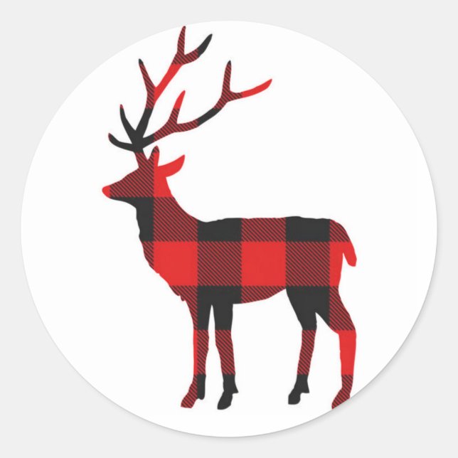 Buffalo Kariert Deer | Aufkleber für den Urlaub (Vorderseite)