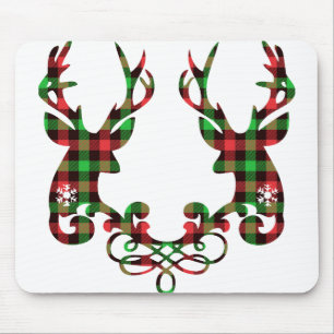 Buffalo Kariert Deer Christmas Antlers Holiday Mousepad