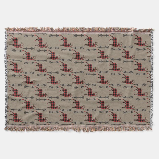 Buffalo Kariert Deer on Tan Decke (Vorderseite)