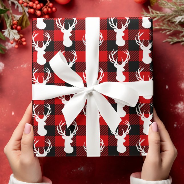 Buffalo Kariert Deer Rustic Country Woodland Geschenkpapier (Von Creator hochgeladen)