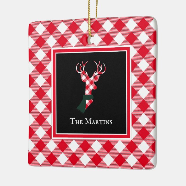 Buffalo Kariert Deh Personalisiert Weihnachten Keramikornament (Links)