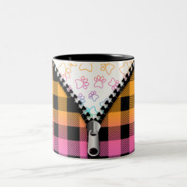 Buffalo Kariert Dog Paws Zweifarbige Tasse