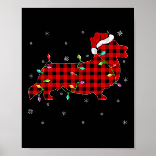 Buffalo Kariert Family Matching Corgi Christmas Pa Poster
