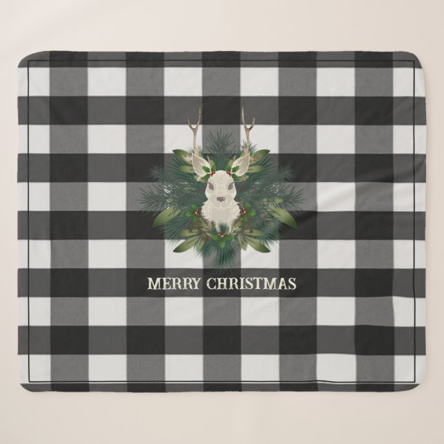 Buffalo Kariert Festivals Rentierfest Weihnachtsfe Sherpadecke (Vorderseite (Horizontal))