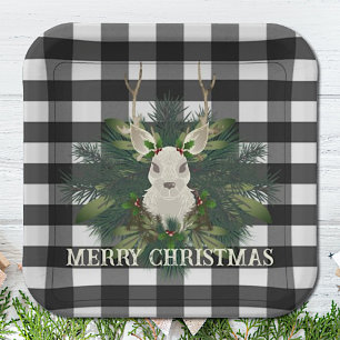 Buffalo Kariert Festivals Weihnachten Pappteller