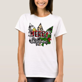 Buffalo Kariert Frohe Weihnachten mit Pine T-Shirt