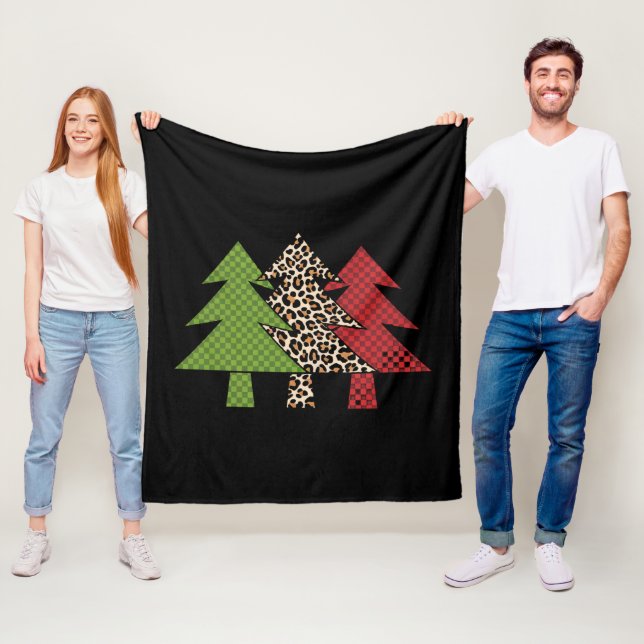Buffalo Kariert frohe Weihnachtsbaumfamilie Matchi Fleecedecke (Beispiel)