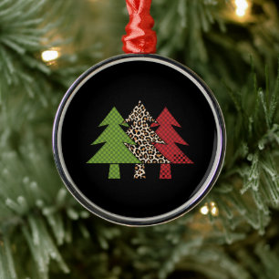 Buffalo Kariert frohe Weihnachtsbaumfamilie Matchi Ornament Aus Metall