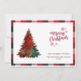 Buffalo Kariert Frohe Weihnachtsbaumkarte Feiertagskarte