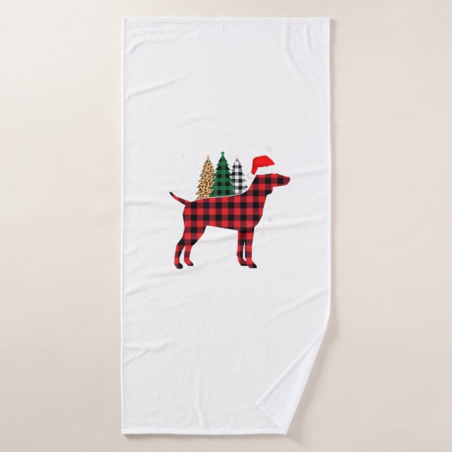 Buffalo Kariert German Pointer Dog Tree Christmas  Badehandtuch (Badehandtuch)