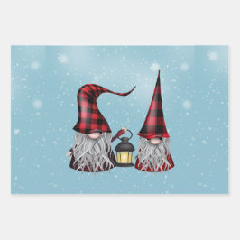 Buffalo Kariert Gnomes Geschenkpapier Set