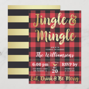 Buffalo Kariert & Gold Jingle & Mingle Holiday Par Einladung