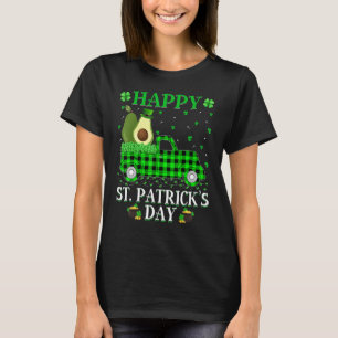 Buffalo Kariert Green Truck Avocado Frucht St Patr T-Shirt