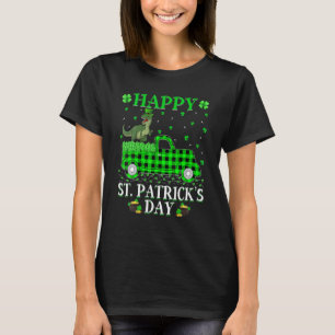 Buffalo Kariert Green Truck Dinosaur T Rex St Patr T-Shirt